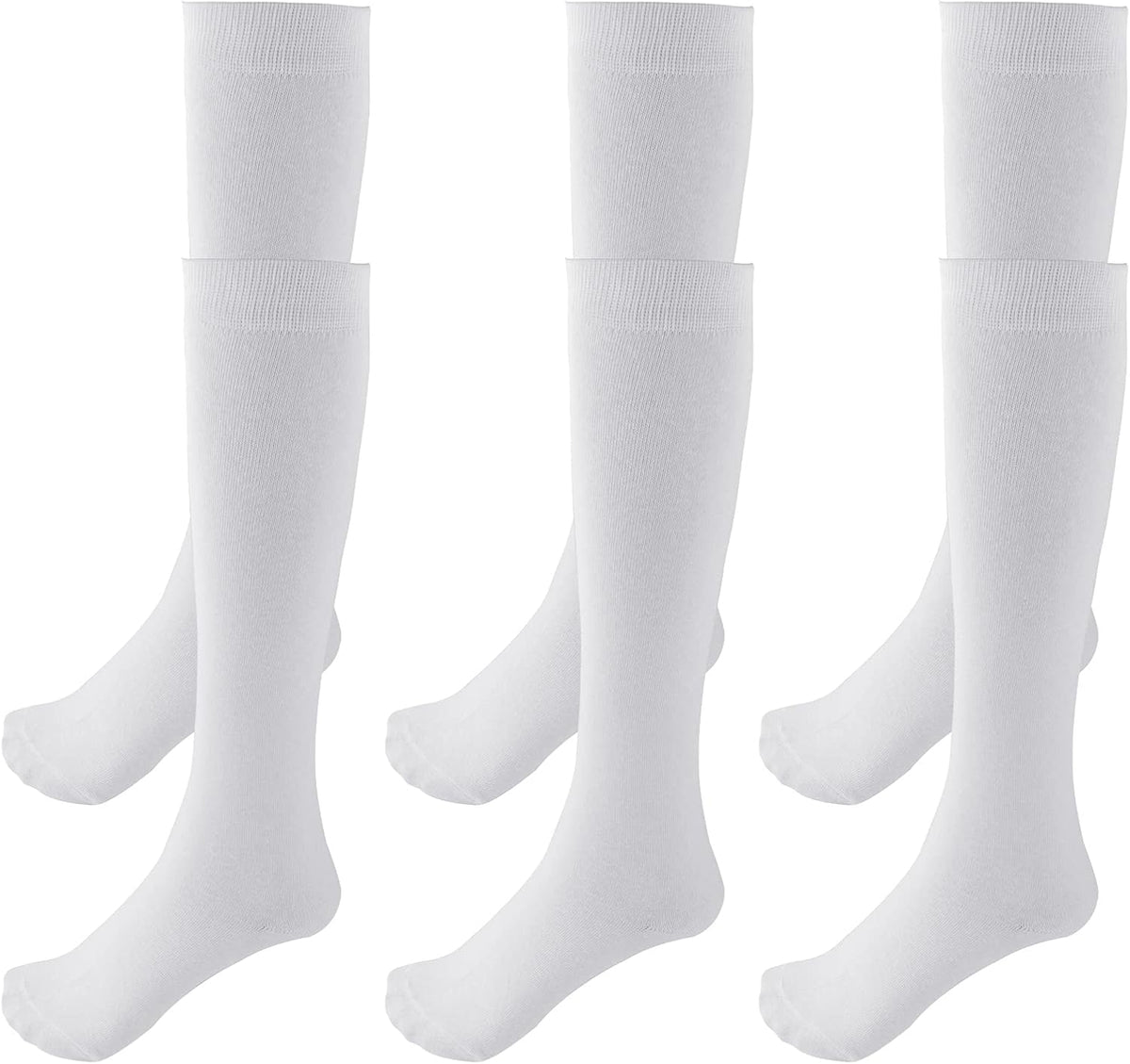 3 Pairs School Uniform Cotton Knee High Socks Athletic Sports Soccer Socks Tube Sock for Girls and Boys