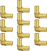 10 Pack 1/2" PEX Elbow Fittings, Brass Fittings for PEX Tubing Pipe
