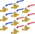 10pcs PEX Ball Valves, 3/4" PEX Brass Full Port Shut Off Ball Valve, Full Port Shut-off Ball Valve, Quarter Turn HOT (RED) COLD (BLUE) of Water Stop Shut off