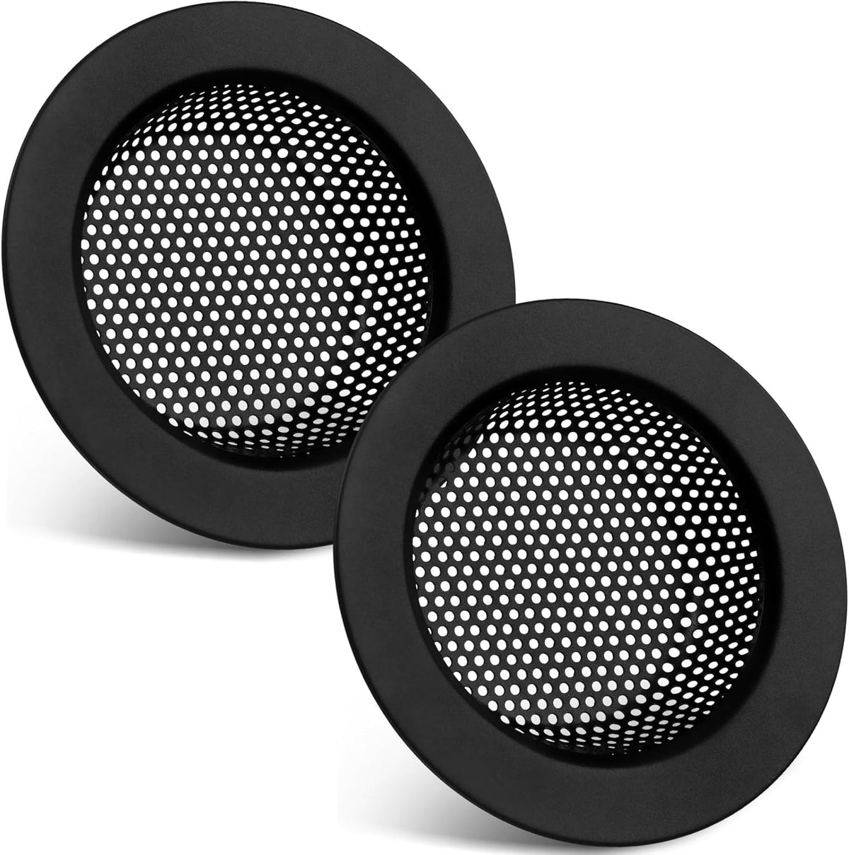 2 Pcs Sink Strainer Stainless Steel Kitchen Sink Drain Strainer Basket Cover Mesh Hair Food Catcher, Large Wide Rim of 4.4 Diameter(Matte Black)