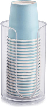Bathroom Cup Dispenser, 3oz-5oz Small Disposable Paper Cups Holder for Bathroom Vanity Countertop's Rinsing/Mouthwash Cups, Clear
