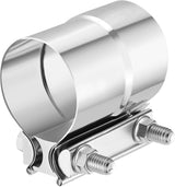 2.5'' Exhaust Clamp, Lap Joint Band Clamp Stainless Steel for Pipes, Mufflers, Catalytic Converters (1PCS, 2.5 inch)