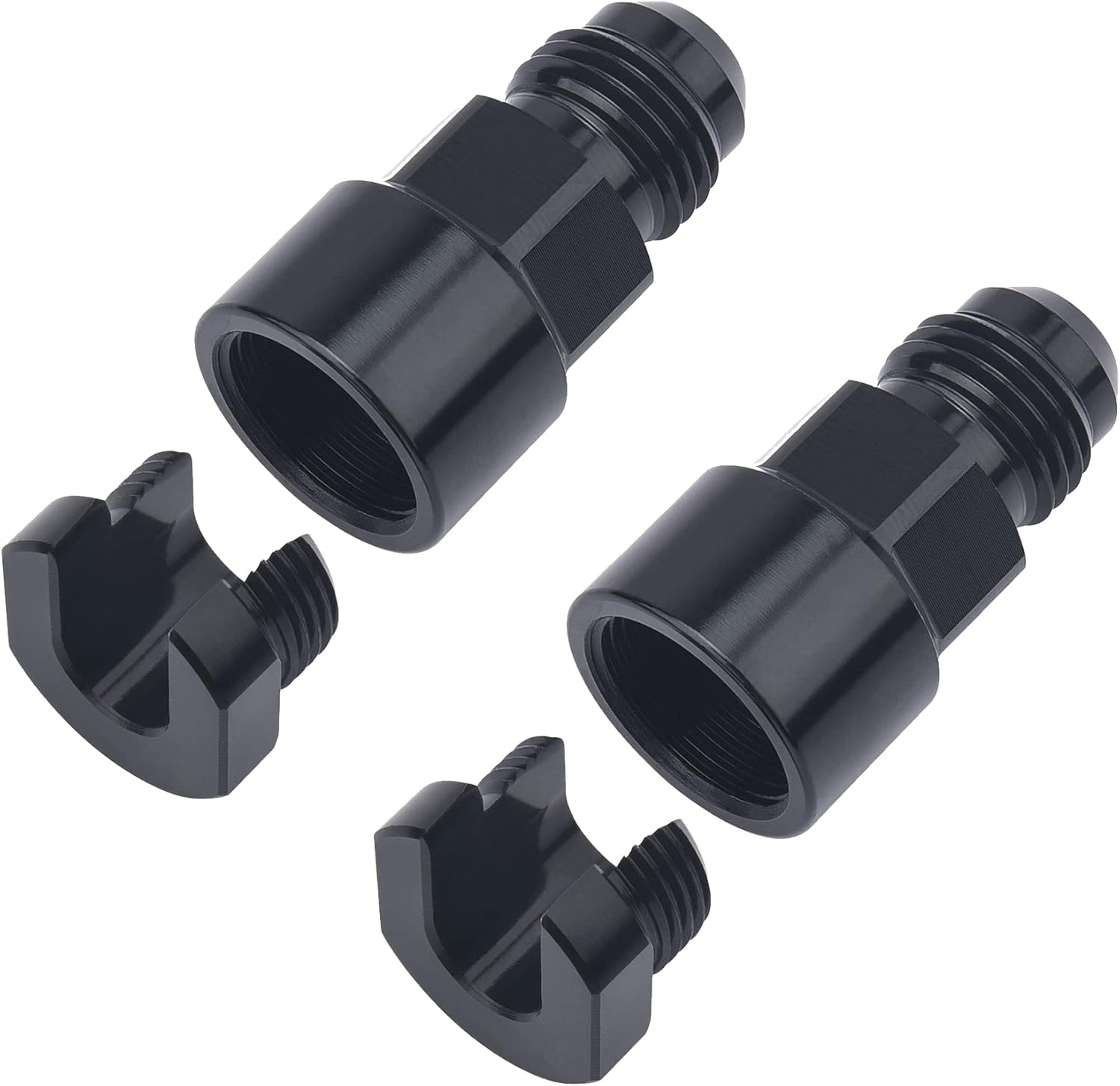 6AN Male to 3/8" & 5/16" Quick-Disconnect Female EFI Fuel Rail Fitting Aluminum
