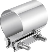 2.5 inch Exhaust Clamp, 2 1/2" Butt Joint Band Clamp Sleeve Coupler Stainless Steel for Pipes,Mufflers,Catalytic Converters (1PC, 2.5 in)