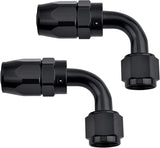 6AN Hose End Fitting 90 Degree Swivel for CPE Braided Hose Black 2PCS