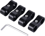 6AN Hose Separator Clamp, AN6 Fuel Line Mounting Clamp Aluminum Black 4PCS
