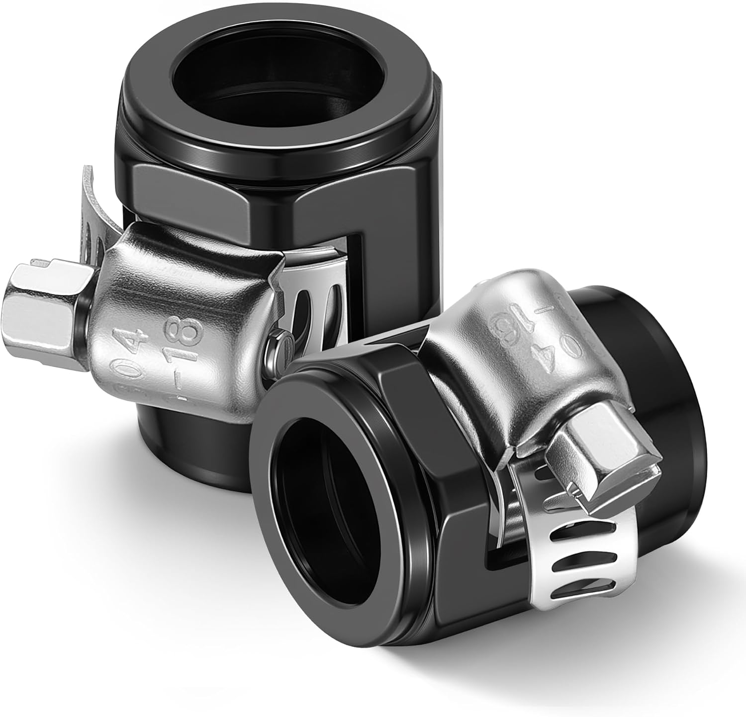 6AN Hose Finisher Clamp Aluminium Black for Stainless Braided Hoses,Rubber Hoses End Finisher