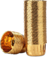 Gold Cupcake Cups, 3.5 Oz 50pcs Disposable Foil Muffin Liners, Gold Cupcake Baking Cups, Ramekin Aluminum Cupcake Tip Pan Ramekin Holders, Little Baking Cups
