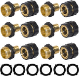 Garden Hose Quick Connector, 3/4 Inch Male and Female Garden Hose Fitting Quick Connector, 6 Set