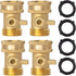 Brass Garden Hose Shut Off Valve, 4 Pack Heavy Duty 3/4 Inch Solid Brass Garden Hose Shut Off Valve with 4 Extra Rubber Washers