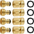 Garden Hose Quick Connector, Solid Brass 3/4 Inch GHT Thread Garden Quick Connect Kit, Male and Female No-Leak Water Hose Fittings (4 Set)
