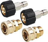 Pressure Washer Quick Connect Fittings, M22 14mm to 3/8 Inch Quick Connector Power Washer Adapter, 2 Set