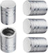 Tire Valve Stem Caps - (5 Pack) Metal Air Caps with Plastic Liner, Corrosion Resistant, Leak-Proof, Universal Stem Covers for Cars Trucks Motorcycles and Bikes - Silver