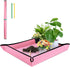 Repotting Mat for Indoor Plant Transplanting 29.5"x 29.5" Pink Garden Mat for Plant Lovers Oxford Fabric Portable Potting Tray for Gardening Mess Control