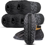 Shoe Covers Disposable 50 Pack (25 Pairs) - Durable, Non-Slip, Water Resistant, and Recyclable Boot Covers for Indoor and Outdoor Use - One Size Fits Most (Non-woven-Black)