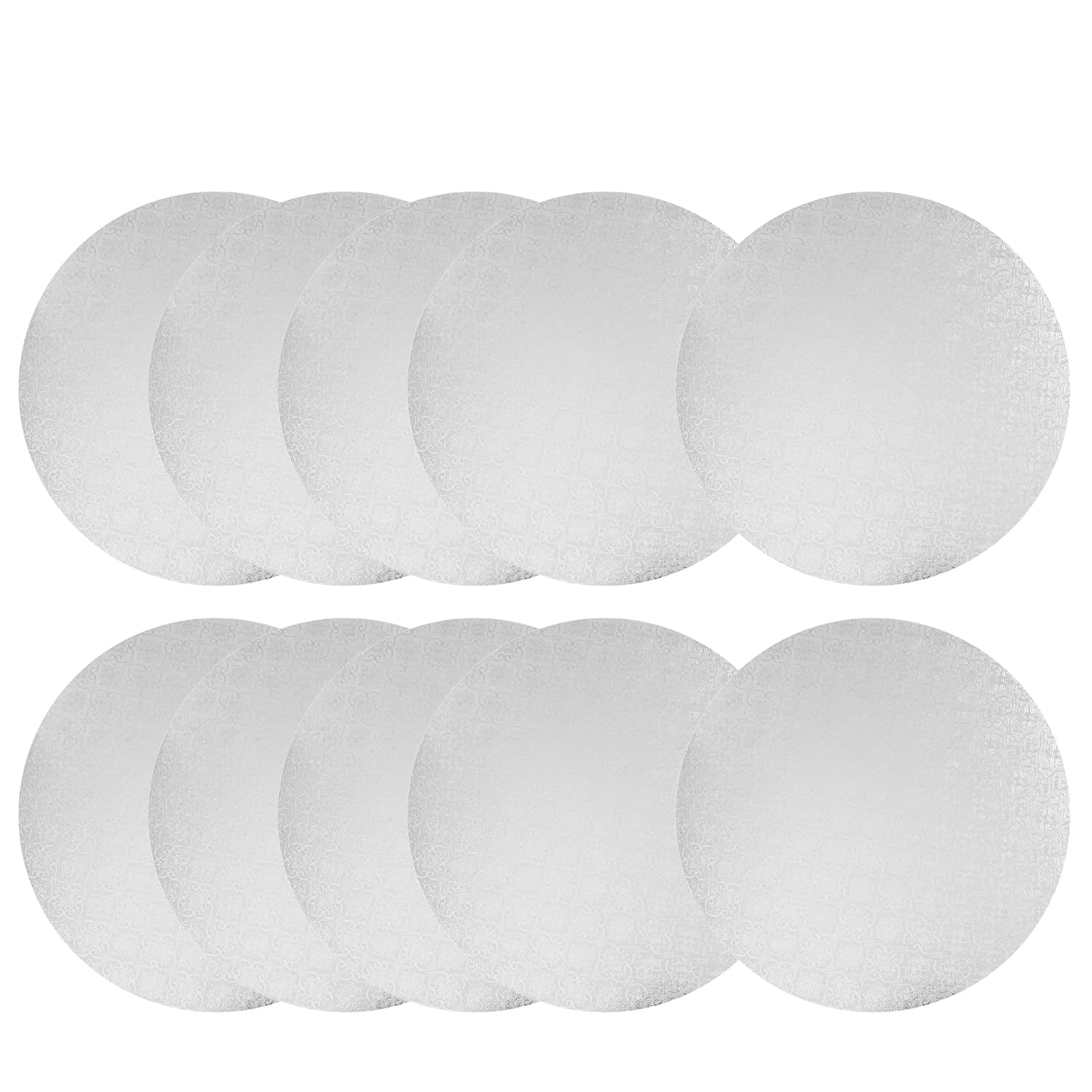 White Wraparound Cake Pastry Round Drum Board 1/4 Inch Thick, 12 Inch Diameter - Pack of 10