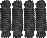 Boat Dock Lines 1/2" x 15' - Double Braided Nylon Boat Ropes for Docking with 12" Loop, Marine-Grade High Strength Boat Lines Dock Rope, Premium Marine Rope Mooring Lines, Easy Handling - 4 Pack,Black