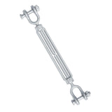 1/4" Jaw Jaw Turnbuckle Galvanized Jaw and Jaw Turnbuckle, Jaw Jaw Closed Body Marine Turnbuckle Jaw, 2000lbs Working Load Limit, Durable for Wire Rope Cable (1/4" x 4")