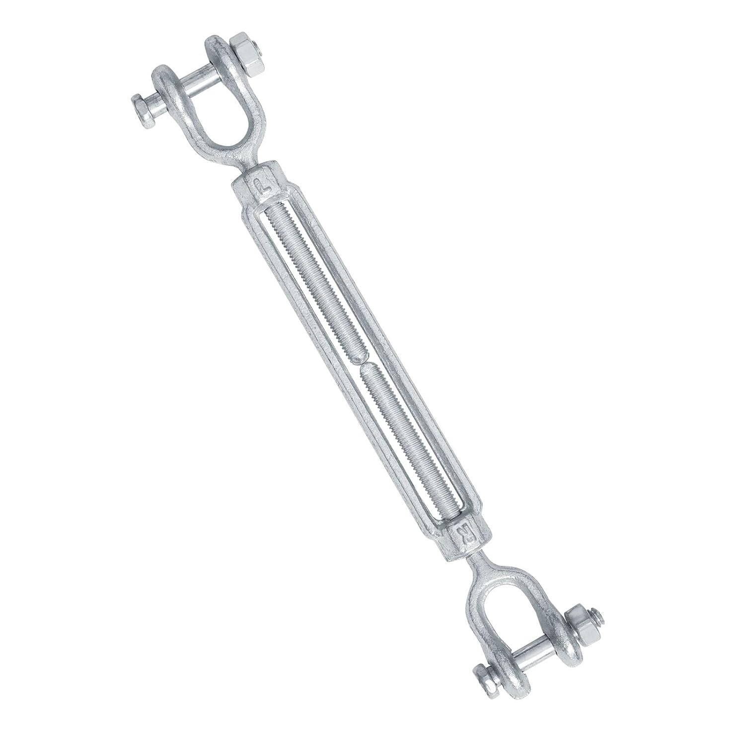 1/4" Jaw Jaw Turnbuckle Galvanized Jaw and Jaw Turnbuckle, Jaw Jaw Closed Body Marine Turnbuckle Jaw, 2000lbs Working Load Limit, Durable for Wire Rope Cable (1/4" x 4")