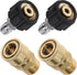 Pressure Washer Adapter Set, Quick Connect Kit, Metric M22 15mm Female to M22 Male Fitting, 5000 PSI, 4 Pcs