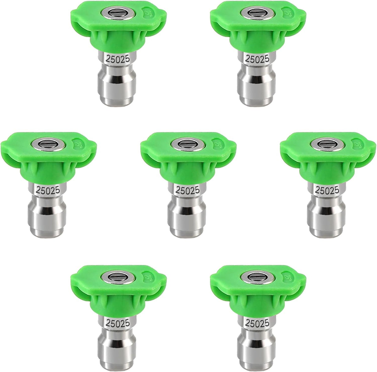 Pressure Washer Tips, 25 Degree Green Power Washer Nozzle Tips 7 Pack, 1/4 Inch Quick Connect, 4000 PSI