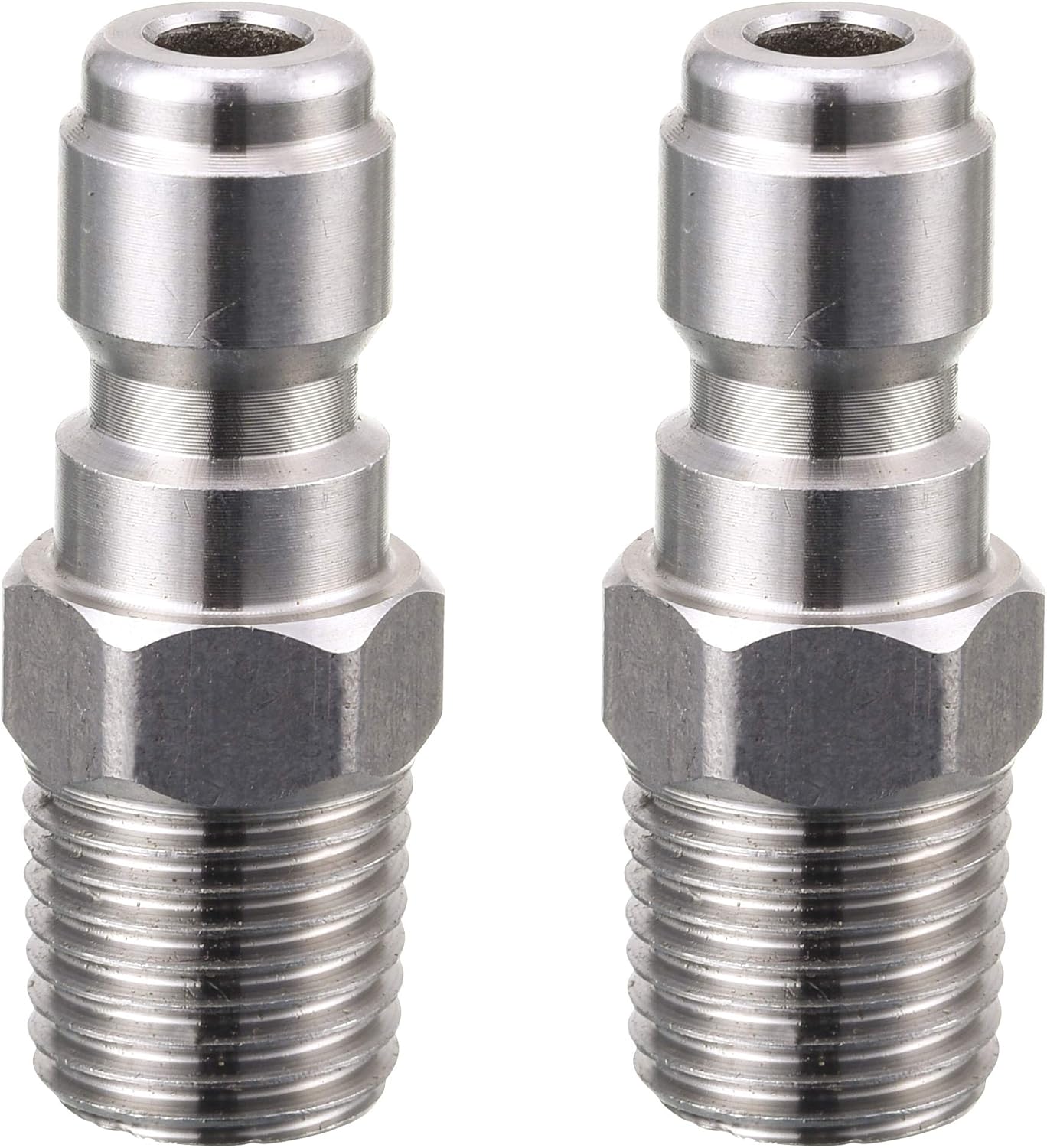 Pressure Washer Coupler, Quick Connect Plug, 1/4 Inch Male NPT Fitting, 5000 PSI, 2-Pack