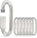 Stainless Steel Chain Quick Links - 304 Stainless Stee Chain Connector, Screw Carabiner, Chain Hooks, Set of 6