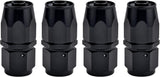 6AN Hose End Fitting Straight Swivel for CPE Braided Hose Black 4PCS
