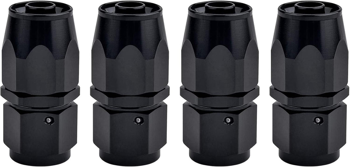 6AN Hose End Fitting Straight Swivel for CPE Braided Hose Black 4PCS