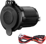Cigarette Lighter Socket Car Marine Motorcycle ATV RV Lighter Socket Power Outlet Socket Receptacle 12V Waterproof Plug by