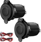 12V Cigarette Lighter Socket, 2 Pack Car Marine Motorcycle ATV RV Lighter Power Outlet Socket Replacement 12 Volt Waterproof Plug by