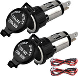 Cigarette Lighter Socket, DC 12V Car Cigarette Lighter,12 Volt Female Power Outlet Socket Replacement with Cover Wiring Harness Waterproof for Automotive Truck RV Boat(2 Pack)