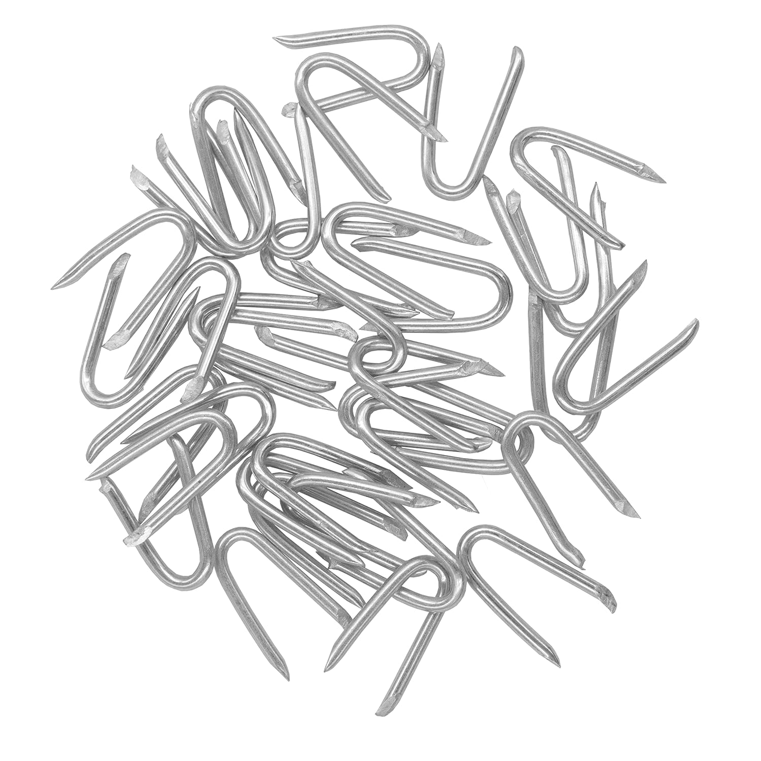 Steel Wire Fencing Staples (200 pcs), Galvanized U-Shaped Fasteners Nails for Wire Mesh and Woven Fencing
