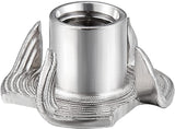 100pcs 1/4"-20 T-nut 304 Stainless Steel Four-jaw - for Home, Hotel Outdoor Threaded Insertion