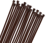 100PCS Cable Zip Ties Heavy Duty, Premium Nylon Plastic Wire Ties with 50 Pounds Tensile Strength, Self-Locking Black Nylon Zip Ties for Indoor and Outdoor (16 inch, Brown)