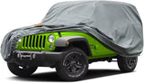 Heavy Duty Jeep 2dr Car Cover, Custom Fit Jeep Wrangler 2 Door CJ YJ JK JL Waterproof All Weather for Automobiles, Full Car Cover - Sun, Rain & UV Protection