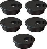 Desk Grommet 2 Inch (50 mm) Pack of 5-Black ABS Plastic Cable Hole Cover to Arrange Wires & Cords Through Computer Table/Countertops