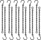12 Pack 9.5 Inch Hanging Chain for Bird Feeders, Planters, Lanterns, Wind Chimes, Billboards, Chalkboards and Ornaments (Black)