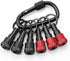 Enhanced Non-Slip Bit Holder 6pcs, 1/4 Drill Bit Holder, Bit Holder Key Chain, Impact Bit Holders for Impact Driver Drill Bit Extension Screwdriver & Drill Bits, w/Black Carabiner Gadget Gift for Men