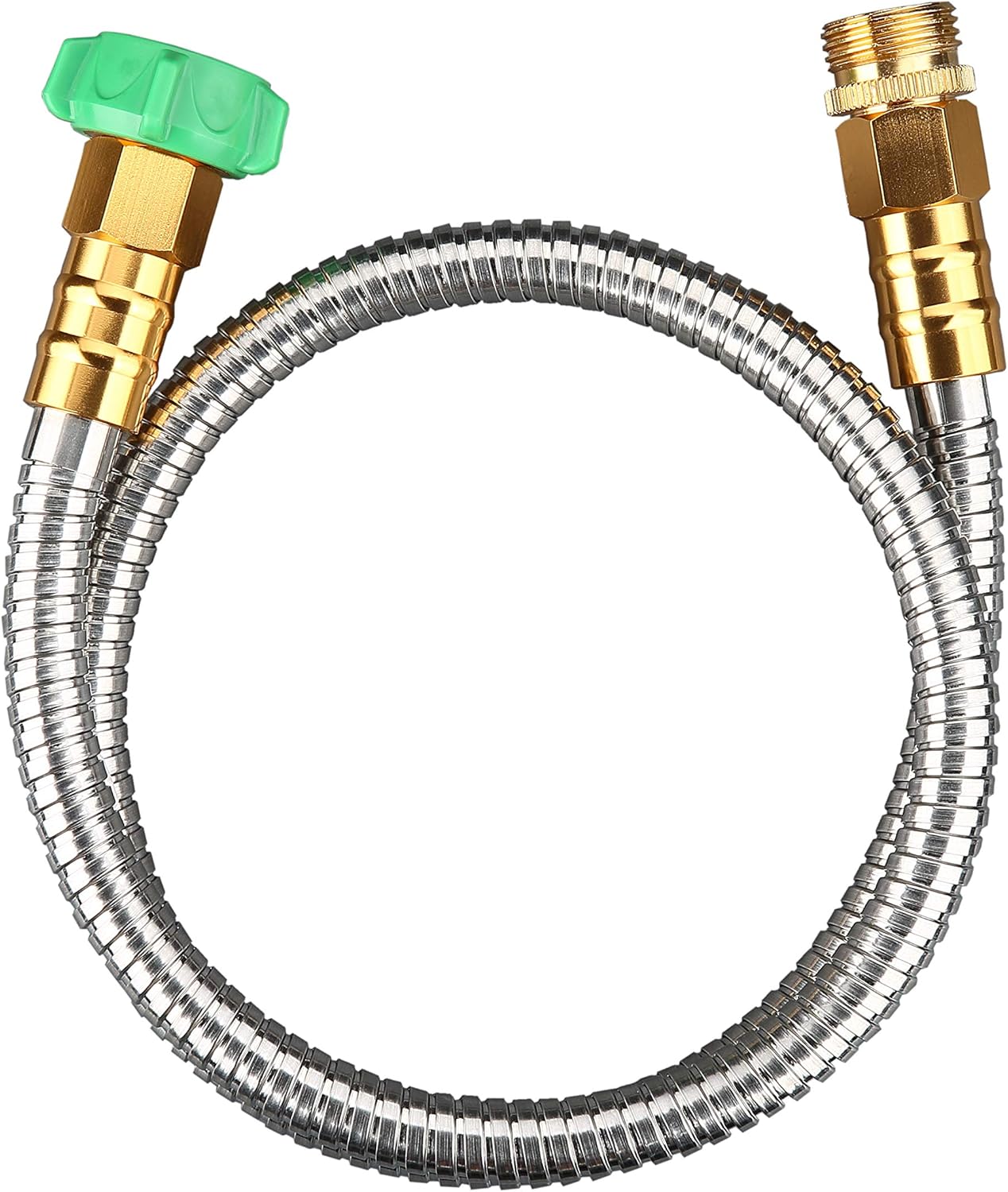 304 Stainless Steel Metal 3FT Short Garden Hose 3 Feet Flexible, Portable & Lightweight Kink Free Garden Water Outdoor Hose