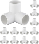 12-Pack 3 Way PVC Fittings 3/4 Inch, Furniture Grade PVC Pipe Connector Elbow for All DIY Structure and Frames, SCH40 Pipe Tee Corner Fitting