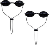 See-Through Safety Goggles Pack of 2, Transparent Safety Glasses for Tanning Use, and Half-clear Eye Protection, 2 Separate Storage Cases Included