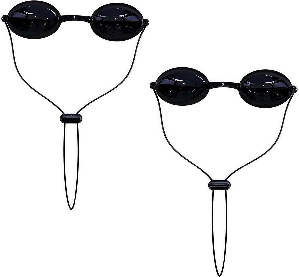 See-Through Safety Goggles Pack of 2, Transparent Safety Glasses for Tanning Use, and Half-clear Eye Protection, 2 Separate Storage Cases Included