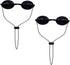 See-Through Safety Goggles Pack of 2, Transparent Safety Glasses for Tanning Use, and Half-clear Eye Protection, 2 Separate Storage Cases Included