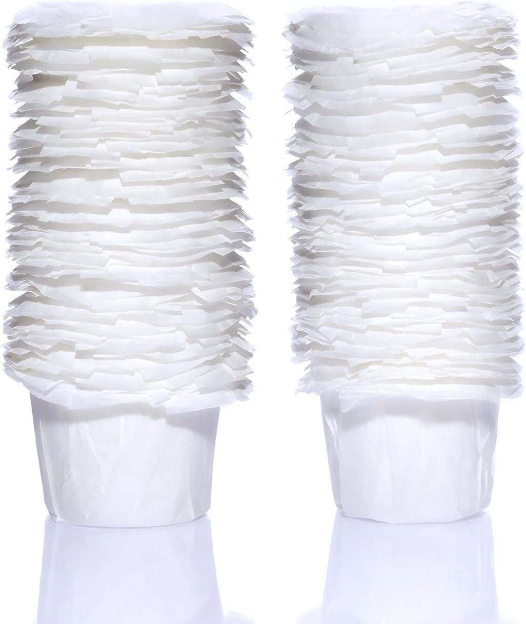 Disposable K Cup Filters, 100 Count Disposable Paper Filters for Keurig Reusable K Cups, White
