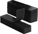 20 Sets 1x4 Inch Hook and Loop Fastener Strips with Adhesive Heavy Duty Double Sided Sticky Picture Hanging Wall Mounting Tape for Home and Office Use, Black