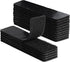 20 Sets 1x4 Inch Hook and Loop Fastener Strips with Adhesive Heavy Duty Double Sided Sticky Picture Hanging Wall Mounting Tape for Home and Office Use, Black