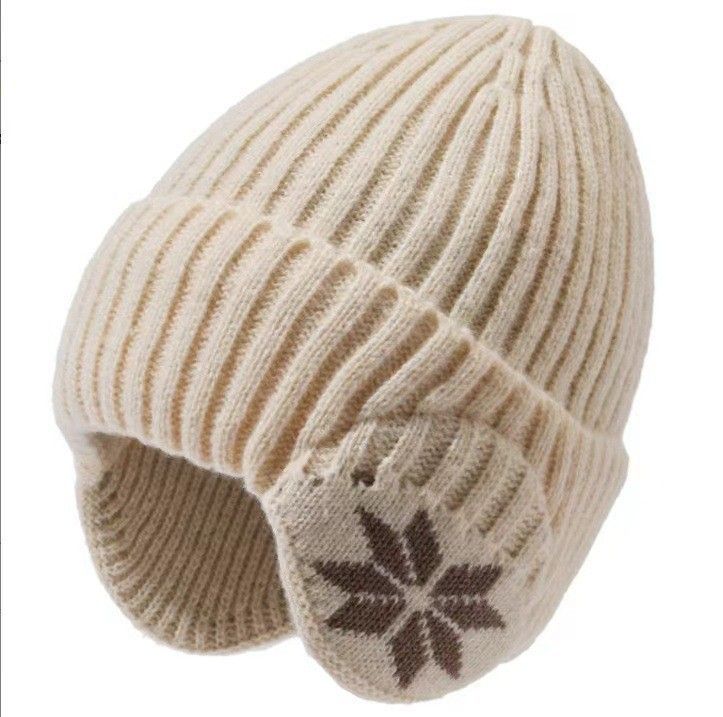 Winter Thick Fleece Lined Ear Protection Hat - Thermal Knit Beanie for Men Women - Warm Skull Cap for Cycling Outdoor Running - Beige