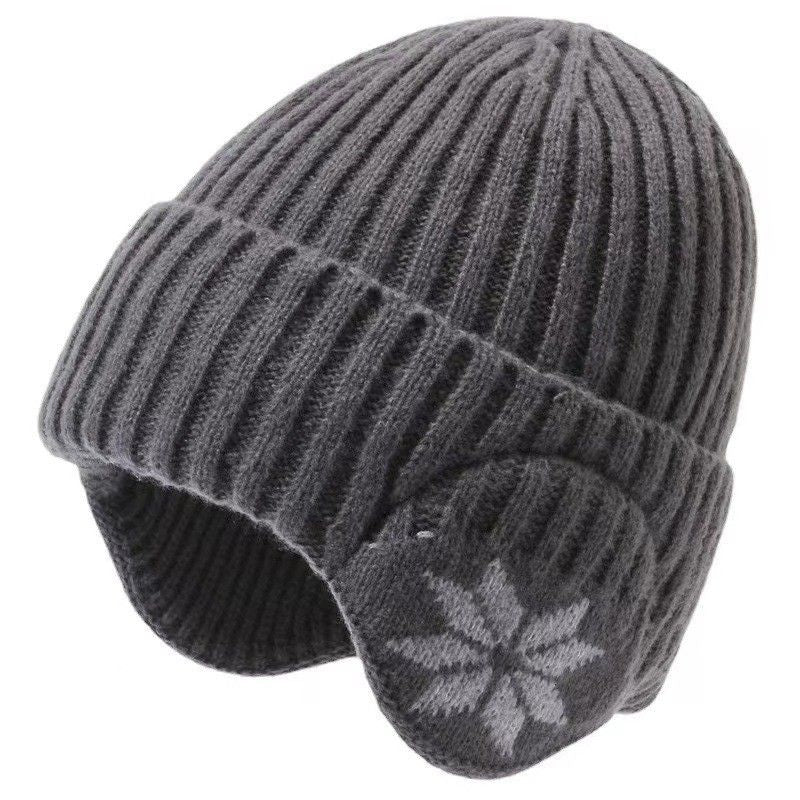 Winter Thick Fleece Lined Ear Protection Hat - Thermal Knit Beanie for Men Women - Warm Skull Cap for Cycling Outdoor Running - Dark Gray