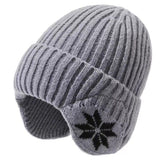 Winter Thick Fleece Lined Ear Protection Hat - Thermal Knit Beanie for Men Women - Warm Skull Cap for Cycling Outdoor Running - Gray